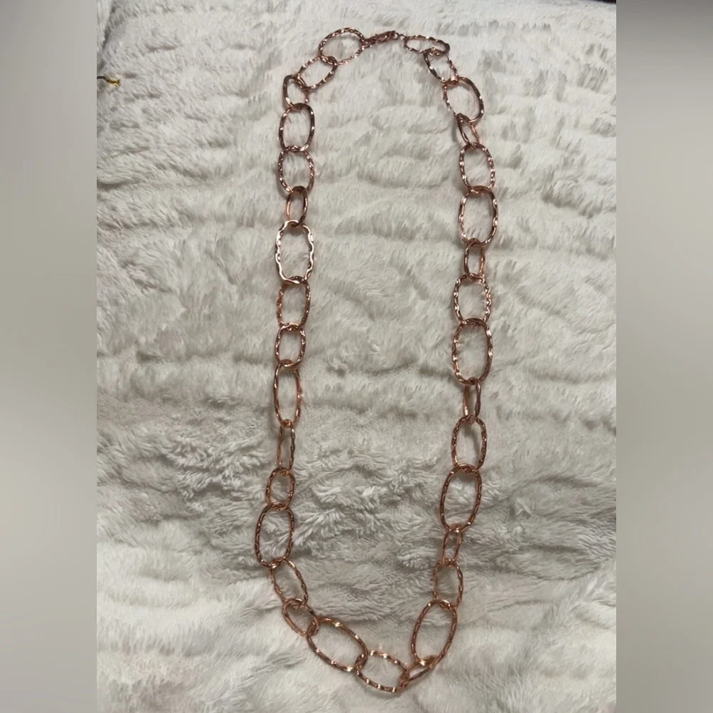 Daisy Fuentes copper-tone chain link necklace.